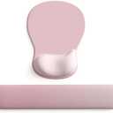  ErgoComfort Gel Wrist Rest Mouse Pad-Ergonomic Office Mousepad with Wrist Support-Non-Slip, Design Desk Accessories Mat for Home&Game Decor (09PinkSerenity Set)