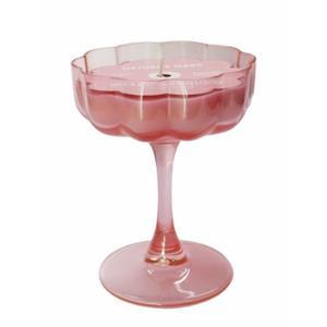 NM 4OZ STEM GLASS CANDLE PINK