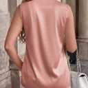 BTFBM Summer Tank Tops 2026 Satin Business Casual Outfits for Women Pleated Sleeveless Shirts Silk Spring Work Blouses (Pink, XL)