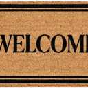 Natural Coco Coir Welcome Mat with Heavy Duty Backing, 17" x 30" Anti-Slip Easy Clean Coconut Door Mat Outside Entrance, Indoor Outdoor Welcome Doormat for Front Door, Porch, Entry, Patio