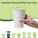 12 oz Disposable Coffee Cups 300 Pack, BPA Free Leak Proof White Paper Coffee Cups 12 oz, 300GSM Thickened Unbleached Cups for Hot & Cold Drinks, Home Office Parties