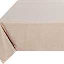 Fitable Faux Linen Beige Tablecloth Rectangle 60 x 84 Inch - Fabric Neutral Table Cloth for 6 Foot Tables, Faux Burlap Kitchen Table Cover for Dining, Party, Farmhouse, Outdoor Picnic, Camping