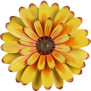YEAHOME 16'' Metal Flower Wall Decor - Sunflower Wall Art Decorations Hanging for Bedroom, Living Room, Bathroom Boho Office