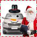 Sosation 2 Set Christmas Winter Golf Cart Decorations 39'' Inflatable Snowman Hat with Face Decal Funny Winter Outdoor Decoration Blow up Car Parade Accessories for Holiday Auto Vehicle Yard Garden