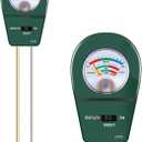 3 in 1 Soil Tester, Soil Fertility Test, Measure pH of Garden, Lawn Care, Potted, Horticultural Soil Moisture Meter Sensor, No Battery (Green)