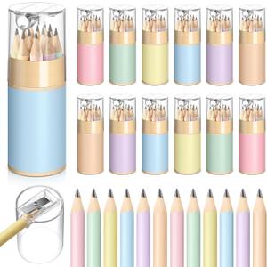 24 Packs Mini Golf Pencils Bulk with Sharpener 3.5 Inch Small HB Travel Portable Pre-sharpened Short Pencils for Operation Boxes Gift Wedding Golf Party Favors Supplies