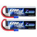 Zeee 4S Lipo Battery 14.8V 5200mAh 100C with EC5 Plug Soft Case for RC Plane Quadcopter Airplane Helicopter RC Car Truck RC Boat (2 Pack)