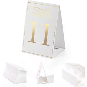 Gold Table Numbers 1-20 for Wedding Reception Decorations, Self-Standing Double-Sided Wedding Table Signs, Numbers for Tables, Perfect for Party, Birthday, Bridal Shower Decorations, Events