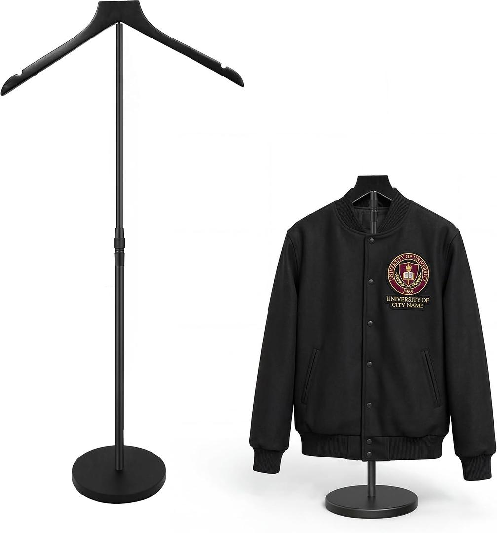 GraduatePro Graduation Cap and Gown Hanger Display Stand for Graduation Hoodie, Jacket, Gown, 18-34 Inch Height Adjustable Floor Garment Rack for Graduation Party Decoration