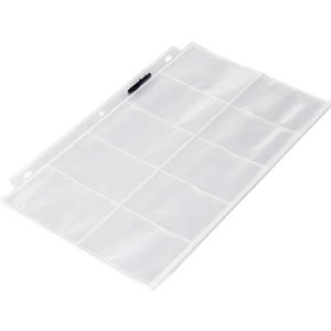 Amazon Basics Plastic Business Card Holder, Protector Sleeves for 3-Ring Binder, Transparent, 25-Pack