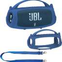 JCHPINE Silicone Cover Case for JBL Charge 5 Portable Bluetooth Speaker, Protective Skin Holder for JBL Charge 5 Speaker Accessories (Blue Case, NOT Fit Wi-Fi Version)