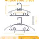50 Pack Baby Clothes Hanger with 16 Clips, 11-15 inch Adjustable Kid Hangers, Multifunctional Children Hanger for Girl Boy Toddler Kids Child(Grey)