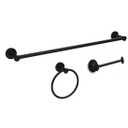 Glacier Bay Lucien 3-Piece Bath Hardware Set with Towel Bar Paper Holder Towel Ring in Matte Black BTH-033-306