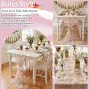 Lounsweer Wildflower Table Runner 10ft/ 29 Inch x 120 Inch Embroidery Wildflower Spring Summer Tulle Lace Runner DIY Table Decor for Wedding Baby Shower Party Holiday Dining (Pink)