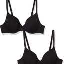 Amazon Essentials T-Shirt Bras for Women, Comfortable Underwire, Pack of 2 (36A, Black)