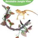 VCEPJH Reptile Climbing Branch Decor 2 Pcs Bendable Jungle Vine with Suction Cup Terrarium Plant Decoration for Gecko Bearded Dragons, Snake,Frogs, Chameleons Cage Accessories (I)