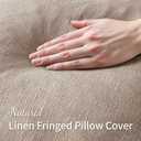 MIULEE Decorative Throw Pillow Covers Neutral Linen Fringe Throw Pillows Set of 2 Natural Linen Boho Farmhouse Cushion Covers with Tassels for Couch Sofa Bed Spring Home Decor 20x20 Inch