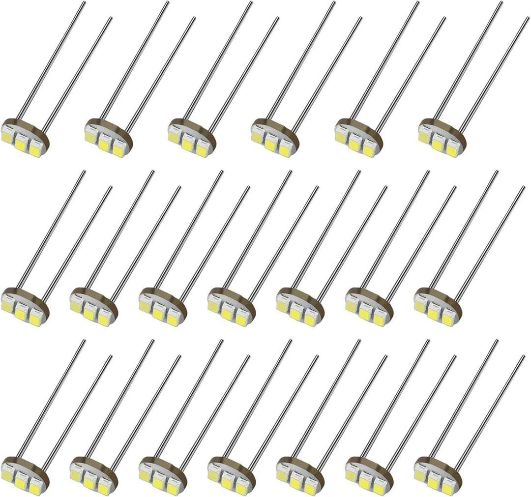Partsam 20Pcs 4.7mm-12v Car White Mini Bulbs Lamps Indicator Cluster Speedometer Backlight Lighting