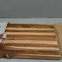 Premium Teak Wood Cutting Board 18" x 14" x 0.6" for Kitchen Meat, Fruit, Pizza Prep - Large Thin Edge Grain with Juice Groove, Solid Hardwood, Non-Toxic, BPA & Plastic Free by New M Way, 17.9"L x 14"W