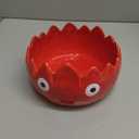 Katech Flame Yarn Bowl for Crocheting-Crochet Bowls Knitting Bowls-Cute Handmade Ceramic Flame Yarn Bowls-Ideal Crochet Gifts for Crocheters Knitter (Red)