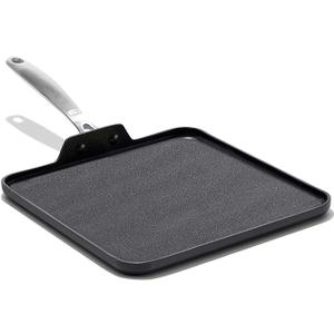 OXO Enhanced 11" Griddle Pan, PFAS-Free Ceramic Nonstick, Durable Hard Anodized Cookware, Scratch Resistant, Stainless Steel Handle, Good Grips, Dishwasher & Oven Safe, Black