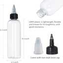32 Pack 4oz Boston Dispensing Bottle Empty Round LDPE Plastic Squeeze Dropper Bottles Squeeze Bottle with Twist Top Cap for Liquids Oils Art Crafts Kitchen Household