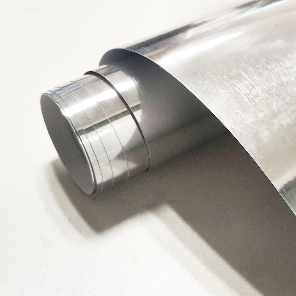18"x197" Reflective Self Adhesive Mirror Sticker Peel and Stick Mirror Sheets Non Glass Flexible Mirror Stickers Paper Roll for Crafts Tiles Furniture Decoration