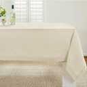 Solino Home Linen Tablecloth for Rectangle Tables 60 x 90 Inch - 100% Pure Linen Birch Table Cloth - Fete, Machine Washable Cloth Tablecloth, 29:Birch