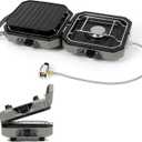 2 Burner Portable Camping Stove with Griddle 17200 BTU Folding Camp Gas Stove Camping Adjustable Burners Piezo Ignition