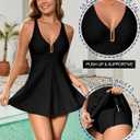 Arolina Women's One Piece Swimsuit Tummy Control Bathing Suit U Wire Slimming Swim Dress Plus Size Body Shaping Swimwear XL