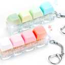 Keyboard Fidget Toys Adults, 2 PCS Fidget Keyboard Keychain Silent Keyboard Clicker Fidget Toy Stress Relief Anxiety Sensory Fidget Toys Colorful Keyboard Fidget Clicker
