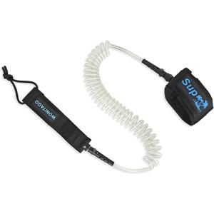 Coiled SUP Leash Premium Stand Up Paddle Board Leg Rope Wrist Strap Surfboard Leash for Paddleboard, Shortboard, Longboard (Transparent White)