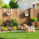 VANCASTLE Decorative Garden Fence Outdoor, Total 10.5ft (L) x 24in (H), Rustproof Metal Landscape Barrier Fence, Black Fence for Yard, Patio Lawn, 10 Panels