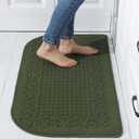 COSY HOMEER 39X20inch Anti Fatigue Kitchen Rug Mats are Made of 100% Polypropylene Half Round Rug Cushion Specialized in Anti Slippery and Machine Washable,Green