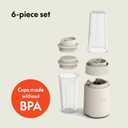 bella 6 Pcs Portable Rocket Blender, Juicer & Smoothie Maker, Press & Twist Design, EverGood & BPA Free Dishwasher Safe Parts, 4 Tip Stainless Steel Blade, Cord Wrap, 240 Watt Motor, Oatmilk