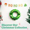 3 x HOUSE OF PARTY Christmas Banner - "HO HO HO" Christmas Sign, Festive Santa Claus & Christmas Tree Garland for Holiday Decorations, Xmas Party Office Supplies for Mantel & Wall Decor, Reusable (Style 1)