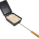 Campfire Popcorn Popper - Old Fashioned Popcorn Maker with Nonstick Finish and Extended Handle - Camping Gear and Campfire Cooking Equipment by Great Northern Popcorn (Black)