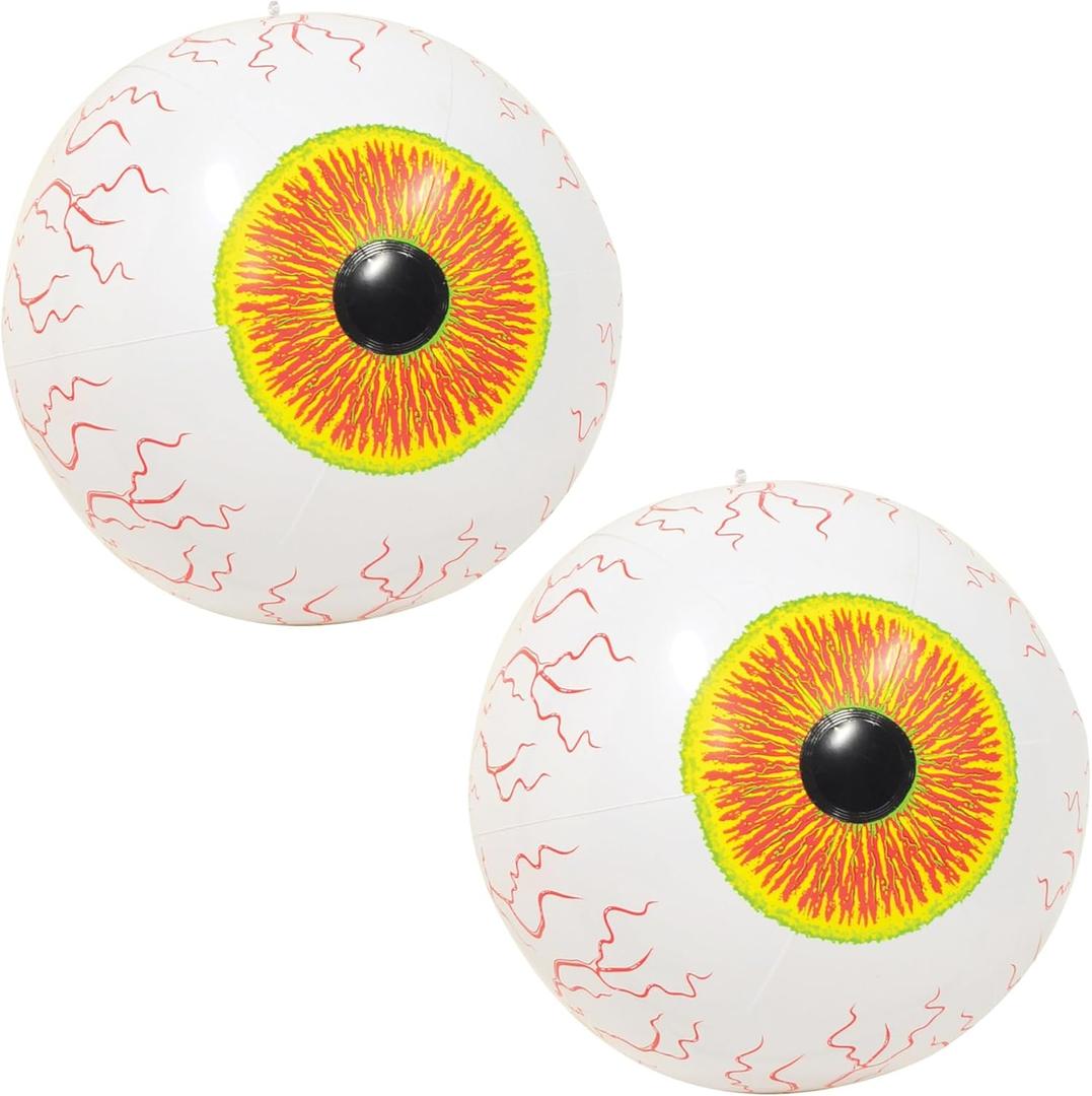 Beistle 2 Piece 16" Plastic Inflatable Eyeball Decorations With Hang Tab- Giant Eye Spooky Halloween Party Supplies Beistle 2 Piece 16" Plastic Inflatable Eyeball Decorations With Hang Tab- Giant Eye Spooky Halloween Party Supplies