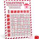 2 x Lewtemi Valentine Exchange Dice Game, Galentine's Day One Instruction Standing Sign with 2 Dice Galentine Activities The Girl's Night Party Favors Friend Valentines Gifts for Women