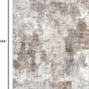 Tortania Washable 10x12 Area Rug for Living Room: Modern Abstract Neutral Large Soft Thin Rugs - Non Slip Indoor Carpet for Bedroom Dining Room Office Nursery Home Floor Decoration - Gray Brown