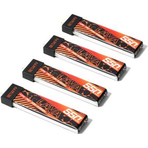 BETAFPV 4pcs Lava 550mAh 1S 3.8V LiHV 75C FPV LiPo Battery with BT2.0 Connector for 1-2S FPV Tiny Whoop Drone Quadcopters Like Meteor75, Meteor75 Pro, Cetus Pro 1S Brushless Drones, Cetus X 2S Quad