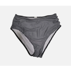 Lands End Women's Full Coverage High Waist Bikini Bottom Black WHT (XX-Small)