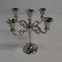 Metal Candelabra 5-Candle 10.1 Inch Tall Candle Holder Stick for Home Wedding Event and Party Festival
