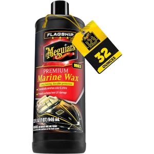 Meguiar's M6332 Flagship Premium Marine Wax, Easy to Use Boat Polish and Wax, Remove Scratches, Swirls, and Oxidation While Leaving Lasting Protection, 32 Oz Bottle