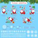286 PCS 10 Sheet Double-Sided Christmas Window Clings, Christmas Snowflake Window Clings Stickers for Glass, Xmas Holiday Santa Claus Snowflake Decals for Party