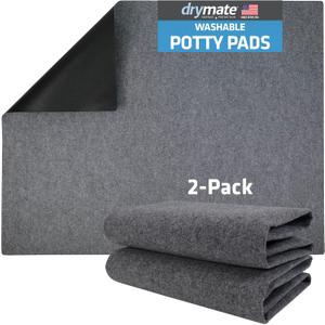 Drymate Washable Pee Pads for Dogs (2-Pack), Waterproof, Absorbent, Non-Slip, Reusable Pet Training Potty Puppy Mats, Housebreaking, Incontinence Bed Pads, Crate/Kennel (USA Made) (Large, 29 x 36) (Light Grey)