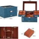 Dajasan Watch Box, Watch Case for Men, 8 Slot Watch Display Case, Watch Holder Organizer, 3 Layers PU Leather Watch Storage Case for Father's Day, Birthday, Christmas, New Year (Blue)