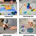 Sapid 2Pcs Thick Silicone Mat for Crafts, Nonstick Silicon Sheet for Epoxy Resin, Jewelry Mold Casting, Art Painting Mats, Food Grade Pastry Mat, Heat- Resistance Placemats (20"27.9", Gray)