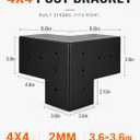 Pergola Brackets 4x4, Large-Body 3-Way Right Angle Corner Bracket for 4x4 Lumber, Actual 3.6 x 3.6 in Inner Size, Heavy Duty Pergola Kit for Gazebo, Patio & Backyard Builds