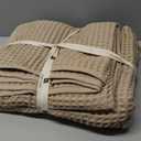 Viva Maison Premium Waffle Bath Sheet Towels Pack of 2 Extra Large 35x71 inch - 100% Turkish Cotton, Waffle Weave, Quick Dry, Lint Free, Light, Thin, Oversized Bath Towel (Brown, Set of 2 Bath Towels)